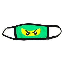 Mάσκα προστασίας προσώπου υφασμάτινη 100% βαμβακερή για αγόρια 10-12 ετών σειρά NINJA σε συσκευασία 5 τεμαχίων