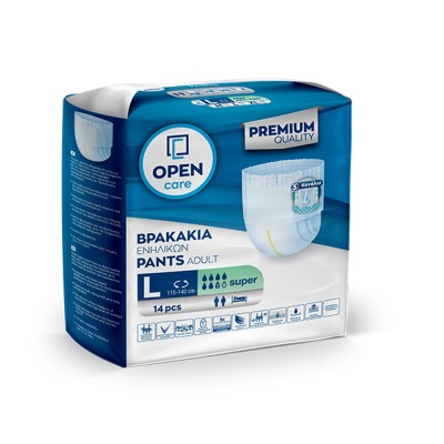 Βρακάκια ακράτειας ημέρας Open Care μεγέθους Large 115-140cm συσκευασία 14 Βρακάκια ακράτειας ημέρας Open Care μεγέθους Large 115-140cm συσκευασία 14