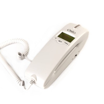 Ενσύρματο τηλέφωνο τύπου γόνδολα με display και με ένδειξη Led σε λευκό χρώμα OSW-4650B της OSIO