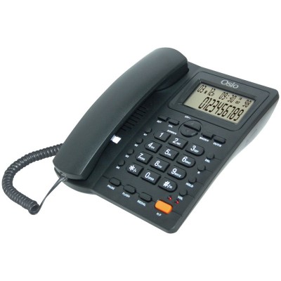 Ενσύρματο καλώδιο με οθόνη για αναγνώριση κλήσης, ανοιχτή ακρόαση και αριθμομηχανή σε μαύρο χρώμα OSW-4710B της OSIO