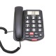 Ενσύρματο τηλέφωνο με μεγάλα πλήκτρα, ανοιχτή ακρόαση, κουμπί SOS σε μαύρο χρώμα OSWB-4760B της OSIO
