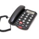 Ενσύρματο τηλέφωνο με μεγάλα πλήκτρα, ανοιχτή ακρόαση, κουμπί SOS σε μαύρο χρώμα OSWB-4760B της OSIO