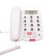 Ενσύρματο τηλέφωνο με μεγάλα πλήκτρα, ανοιχτή ακρόαση, κουμπί SOS σε λευκό χρώμα OSWB-4760W της OSIO