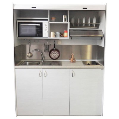 Πολυκουζινάκι 160cm χρώμα γκρι για ενοικιαζόμενα δωμάτια, γραφεία & φοιτητικά studio mini kitchen SILVER