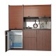 Πολυκουζίνα mini kitchen 190cm με μικρό ψυγείο & φουρνάκι απόχρωση καρυδιάς για ξενώνες & γραφεία