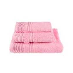 Ολοκληρωμένο σετ 3 πετσετών Astron Italy σε ροζ χρώμα με σύνθεση 100%βαμβάκι πεννιέ βάρους 550gr