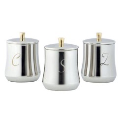 Δοχεία με καπάκι για καφέ ζάχαρη και αλάτι με χαραγμένα γράμματα 600γρ Ιταλικής κατασκευής Μοττα