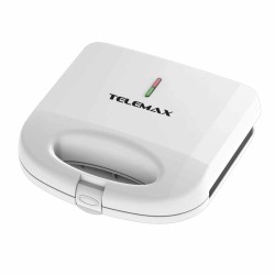 Τοστιέρα Telemax KJ-135 με πλάκες τύπου Grill 750 Watt σε λευκό χρώμα