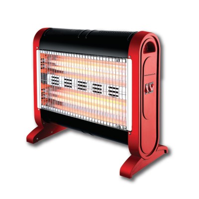 Θερμάστρα χαλαζία Turbo Fan EcoHeat 1600W 2 επιπέδων κόκκινο - μαύρο για κάλυψη χώρου έως 15τμ.