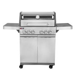 Ψησταριά BBQ Υγραερίου VIEW 4+1+1Inox 18kW  με ανοξείδωτη χειρολαβή και γυάλινο μέρος Thermogatz 