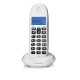 Ασύρματο τηλέφωνο σε λευκό με ελληνικό μενού Motorola με οθόνη υψηλής φωτεινότητας 