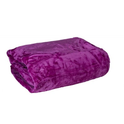 Κουβέρτα βελουτέ μονόχρωμη υπέρδιπλη σε χρώμα μωβ