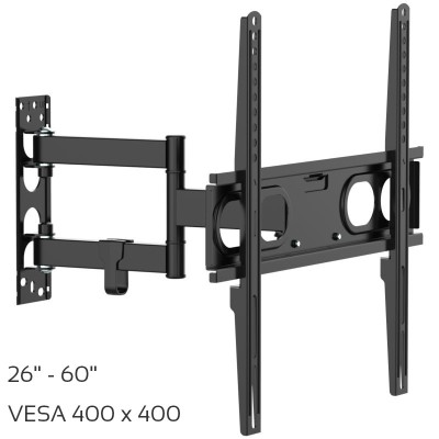 Βάση για επίπεδη τηλεόραση 26″ – 60″ εύκολης τοποθέτησης με VESA 400 x 400mm και ωφέλιμο φορτίο 30kg Osio