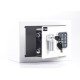 Χρηματοκιβώτιο με ηλεκτρονική κλειδαριά διαστάσεων 23x17x17cm Osio OSB-1723BL σε λευκό χρώμα