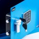 Χρηματοκιβώτιο με ηλεκτρονική κλειδαριά διαστάσεων 35x25x25cm Osio OSB-2535BU σε μπλε χρώμα