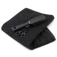 Πετσέτα αποκλειστικά για κομμωτήρια διαστάσεων 45x85cm σε μαύρο χρώμα 450gsm