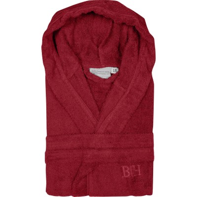 Μπουρνούζι 100% βαμβακερό με κουκούλα Art 3273 σε κόκκινο χρώμα σε νούμερο Medium