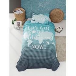 Σετ πάπλωμα μονό World travel Art 6108 διαστάσεων 160x240cm σε χρώμα βεραμάν Σετ πάπλωμα μονό World travel Art 6108 διαστάσεων 160x240cm σε χρώμα βεραμάν