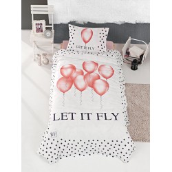 Σετ πάπλωμα μονό Fly Art 6110 διαστάσεων 160x240cm σε χρώμα εκρού με ροζ Σετ πάπλωμα μονό Fly Art 6110 διαστάσεων 160x240cm σε χρώμα εκρού με ροζ