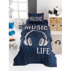 Σετ παπλωματοθήκη μονή Sound Art 6116 διαστάσεων 160x240cm σε μπλε χρώμα Σετ παπλωματοθήκη μονή Sound Art 6116 διαστάσεων 160x240cm σε μπλε χρώμα