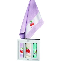 Ποτηρόπανα σετ 3τμχ Fruits Art 8286 διαστάσεων 40x60cm σε χρώμα μωβ Ποτηρόπανα σετ 3τμχ Fruits Art 8286 διαστάσεων 40x60cm σε χρώμα μωβ