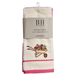 Ποτηρόπανα σετ 2τμχ Art 8288 διαστάσεων 40x60cm σε χρώμα λευκό με φούξια Ποτηρόπανα σετ 2τμχ Art 8288 διαστάσεων 40x60cm σε χρώμα λευκό με φούξια