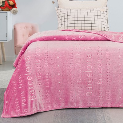 Κουβέρτα μονή φωσφορίζουσα Art 6134 διαστάσεων 160x220cm σε χρώμα ροζ
