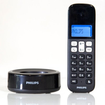 Ασύρματο τηλέφωνο ανοιχτή ακρόαση, φωτιζόμενη οθόνη και 50 μνήμες Philips D1611B/GRS σε μαύρο χρώμα 