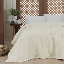 Πικέ μονή waffle Art 1990 Cream διαστάσεων 170x240cm σε εκρού χρώμα Πικέ μονή waffle Art 1990 Cream διαστάσεων 170x240cm σε εκρού χρώμα