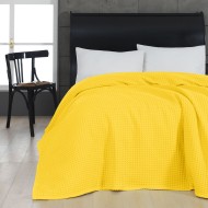 Πικέ μονή waffle Art 1990 Yellow διαστάσεων 170x240cm σε χρώμα κίτρινο 