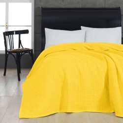 Πικέ υπέρδιπλη waffle Art 1990 Yellow διαστάσεων 230x240cm σε κίτρινο χρώμα Πικέ υπέρδιπλη waffle Art 1990 Yellow διαστάσεων 230x240cm σε κίτρινο χρώμα