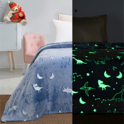 Κουβέρτα μονή φωσφορίζουσα Art 6128 διαστάσεων 160x220cm σε γαλάζιο χρώμα Κουβέρτα μονή φωσφορίζουσα Art 6128 διαστάσεων 160x220cm σε γαλάζιο χρώμα