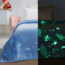Κουβέρτα μονή φωσφορίζουσα Art 6139 διαστάσεων 160x220cm σε χρώμα γαλάζιο Κουβέρτα μονή φωσφορίζουσα Art 6139 διαστάσεων 160x220cm σε χρώμα γαλάζιο