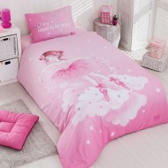 Σετ παπλωματοθήκη μονή Ballet Art 6163 διαστάσεων 160x240cm σε χρώμα ροζ