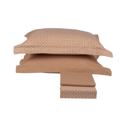 Σετ σεντόνι 144 κλωστών με λάστιχο και μαξιλαροθήκη σε χρώμα Victoria μπεζ