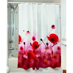 Κουρτίνα μπάνιου Poppies Art 3067 διαστάσεων 190x180cm σε χρώμα λευκό με κόκκινα λουλούδια Κουρτίνα μπάνιου Poppies Art 3067 διαστάσεων 190x180cm σε χρώμα λευκό με κόκκινα λουλούδια