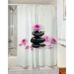 Κουρτίνα μπάνιου Spa Art 3181 διαστάσεων 190x180cm σε χρώμα λευκό με λουλούδια Κουρτίνα μπάνιου Spa Art 3181 διαστάσεων 190x180cm σε χρώμα λευκό με λουλούδια