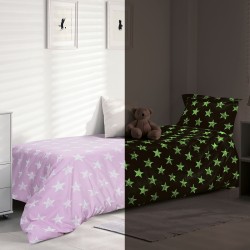 Σετ σεντόνια μονά φωσφοριζέ Melchior Art 6161 διαστάσεων 170x240cm σε ροζ χρώμα Σετ σεντόνια μονά φωσφοριζέ Melchior Art 6161 διαστάσεων 170x240cm σε ροζ χρώμα