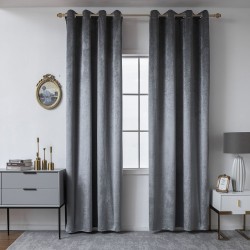 Κουρτίνα βελούδο σκίασης με 8 μεταλλικούς κρίκους Art 8399 σε γκρι χρώμα διαστάσεων140x270cm Κουρτίνα βελούδο σκίασης με 8 μεταλλικούς κρίκους Art 8399 σε γκρι χρώμα διαστάσεων140x270cm