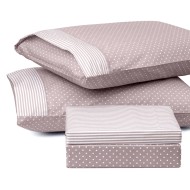 Ζεύγος μαξιλαροθήκες πουά JOY Art 1680 διαστάσεων 50x70cm σε χρώμα σάπιο μήλο