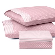 Ζεύγος μαξιλαροθήκες πουά JOY Art 1680 διαστάσεων 50x70cm σε χρώμα ροζ 