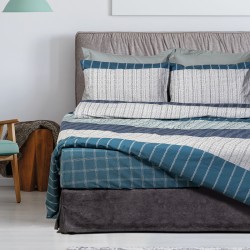Σετ σεντόνια King size Amare Art 1966 διαστάσεων 270x260cm σε μπλε χρώμα Σετ σεντόνια King size Amare Art 1966 διαστάσεων 270x260cm σε μπλε χρώμα