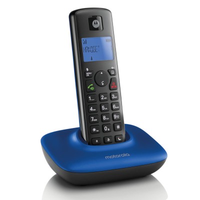 Ασύρματο τηλέφωνο με φραγή αριθμών, ανοιχτή ακρόαση και Do Not Disturb Motorola T401 σε χρώμα μπλε