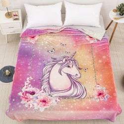 Κουβέρτα μονή Art 6114 διαστάσεων 160x220cm με σχέδιο unicorn Κουβέρτα μονή Art 6114 διαστάσεων 160x220cm με σχέδιο unicorn