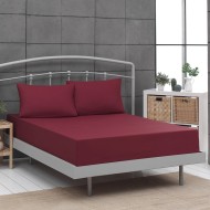 Ζεύγος μαξιλαροθήκες μονόχρωμες Art 1999 διαστάσεων 52x73cm σε μπορντώ χρώμα 100% βαμβακερό