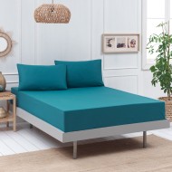 Ζεύγος μαξιλαροθήκες μονόχρωμες 100% βαμβακερές σε πετρόλ χρώμα διαστάσεων 52x73cm σειρά Art1999 Petrol     