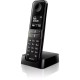 Ασύρματο τηλέφωνο με ανοιχτή ακρόαση, φωτιζόμενη οθόνη & πληκτρ., φραγή κλήσεων και 50 διπλές μνήμες Philips σε χρώμα μαύρο (Ελληνικό Μενού) 