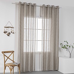 Κουρτίνα γάζα μονόχρωμη μπεζ με 8 μεταλλικούς κρίκους Art 8440 διαστάσεων 140x270cm  Κουρτίνα γάζα μονόχρωμη μπεζ με 8 μεταλλικούς κρίκους Art 8440 διαστάσεων 140x270cm