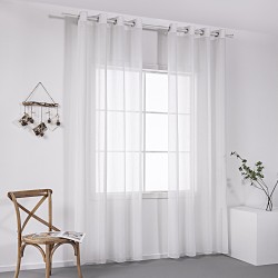Κουρτίνα γάζα μονόχρωμη λευκή με 8 μεταλλικούς κρίκους Art 8440 διαστάσεων 140x270cm Κουρτίνα γάζα μονόχρωμη λευκή με 8 μεταλλικούς κρίκους Art 8440 διαστάσεων 140x270cm