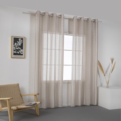 Κουρτίνα γάζα με σενίλ και 8 μεταλλικούς κρίκους Art 8441 διαστάσεων 140x270cm σε μπεζ χρώμα Κουρτίνα γάζα με σενίλ και 8 μεταλλικούς κρίκους Art 8441 διαστάσεων 140x270cm σε μπεζ χρώμα